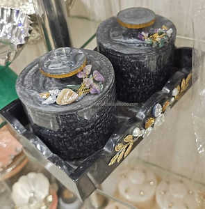 Caja de presentación de frutas secas, tarros redondos de resina para servir, almacenamiento hermético multiusos para aperitivos y uso de frutas secas como maceta - Product Image 2