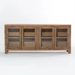Elegant Solid Wood Two Door <b>Storage</b> <b>Sideboard</b> Cabinet Designed for Bedroom Kitchen Dining Room and Contemporary Interior Spaces - Product Image 1