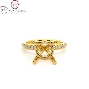 Usine directe 18K Au750 blanc/jaune/or rose et bague de fiançailles deux tons avec forme ronde en diamant naturel 2.00CT pour mariage - Product Image 4