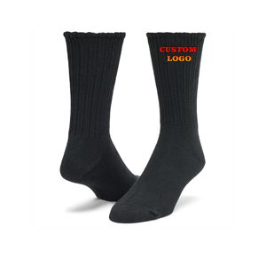 Custom Knitted Logo Solid Color <b>Long</b> Length Anti-Slip Yoga <b>Sock</b> Breathable Comfortable Fine Acrylic Knitted Cotton <b>Socks</b> - Product Image 1