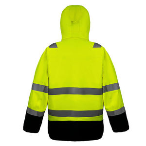 Chaqueta de Seguridad Reflectante de Alta Visibilidad Unisex, Ropa de Trabajo de Poliéster con Capucha y Rayas para Construcción, Tráfico Vial y Seguridad - Product Image 2