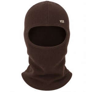 YES Brown Ribbed Knit Balaclava Cotton Face Mask Unisex Adult Outdoor Winter <b>Head</b> <b>Cover</b> - Product Image 1