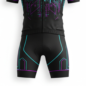 Wholesale Summer Cycling Uniform Mesh Breathable <b>Road</b> Bike Clothing Custom Team Graphics Full Zipper Bicycle Wear Set - Product Image 3