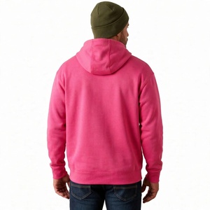 เสื้อฮู้ดดี้ผู้ชายสีชมพูสดแบบสวมหัว ผ้าฟลีซหนานุ่ม พิมพ์ลายตัวอักษร ทรงหลวม มีกระเป๋าจิงโจ้ เป็นมิตรต่อสิ่งแวดล้อม เหมาะสำหรับฤดูหนาว สวมใส่ได้ทั้งชายและหญิง สไตล์ลำลอง - Product Image 2