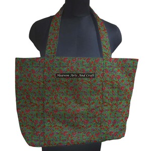 Sac fourre-tout en toile de coton imprimé indien fait à la main sac fourre-tout pour femmes sac à provisions fait à la main sac à bandoulière imprimé bloc - Product Image 1