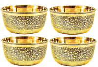 Lot de 2 bols de service en laiton émaillé faits à la main, design indien traditionnel, décoratifs, idéal pour cadeau