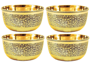 Wholesale Handcrafted Enamel Work Brass Food Serving Bowls Traditional Indian Hard Design Decorative Gift <b>Set</b> of 2 - Product Image 4