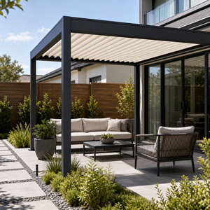 Pérgola de Aluminio Motorizada RKOVE para Exteriores, Pérgola Moderna para Jardín o Patio, Ideal para Patios Pequeños - Product Image 5