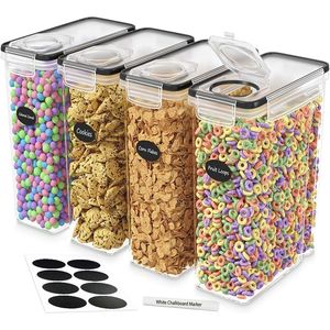 Set di 4 Contenitori Ermetici per Alimenti da 4L, Dispenser per Cereali con Coperchi per Organizzazione Dispensa e Piano di Lavoro - Product Image 1