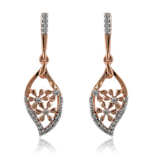 GLEAMORA ENTERPRISE Modern Long <b>Dangle</b> 9K Yellow Gold Women's <b>Earrings</b> Lab Grown Brilliant <b>Diamond</b> Accents Trendy OEM ODM 2.4g - Product Image 1