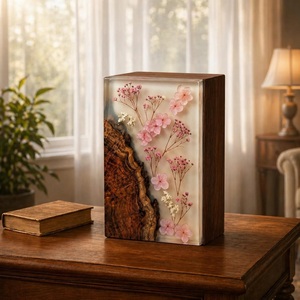 Personalized Eco-Friendly Durable Cremation Urn <b>for</b> Human <b>Ashes</b> Rustic Floral Wooden Memorial Urn <b>Box</b> Custom Engraved - Product Image 6