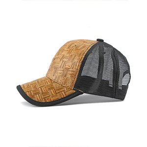 Four Seasons New Outdoor <b>Sunscreen</b> Hats Solid Color Woven Grass Hard Top Mesh Baseball Caps - Product Image 2