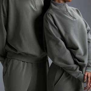 Sweat-shirt à capuche demi-zip pour femme, pull oversize à manches longues, vêtements d'automne pour adolescentes, tendance et confortable - Product Image 3