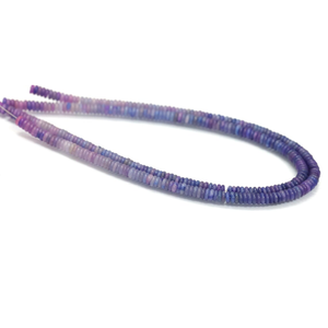 Cuentas planas de ópalo azul púrpura, cuentas espaciadoras Heishi de ópalo liso, cuentas de piedras preciosas de color azul púrpura degradado, suministros para la fabricación de joyas - Product Image 4