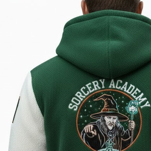 Solid Color Front Logo Quick Dry & Windproof Men <b>Fleece</b> Varsity <b>Jackets</b> High Street Style <b>Fleece</b> Varsity <b>Hooded</b> <b>Jacket</b> for Men- - Product Image 6