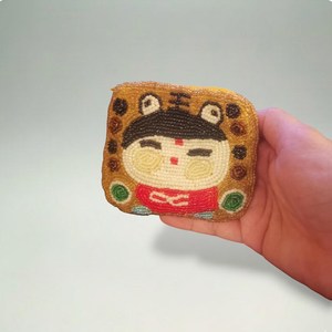 Petite pochette japonaise brodée de perles avec fermeture éclair, porte-monnaie - Product Image 1