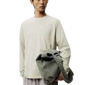 เสื้อสวมหัวแบบแห้งเร็ว UPF 50 + ของผู้ชายเสื้อยืดตกปลาแขนยาวผ้าโพลีเอสเตอร์สีล้วนสำหรับกีฬาวิ่งกันแดด - Product Image 1