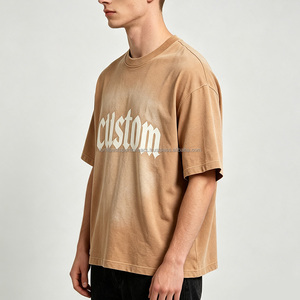 Camiseta de Manga Corta para Hombre, Corte Regular, Cuello Redondo, Color Sólido, Informal, 100% Algodón Jersey, Estilo Liso Teñido - Product Image 3