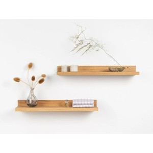 Étagère minimaliste à un seul niveau en bois de chêne avec supports cachés pour salon - Vente en gros B2B - Product Image 1