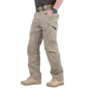 Pantalones Cargo Casuales Marrones para Hombre, de Poliéster, Algodón y Lona, Ropa de Trabajo, Múltiples Bolsillos, Transpirables, Resistentes, Corte Recto, para Verano - Product Image 5