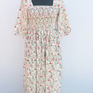 Vestido de verano de algodón con estampado de bloque para mujer, Ropa Étnica India - Product Image 1