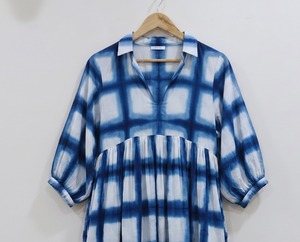 Hand Block Print Tie Dye Cotton Women Midi Gauze Kyra <b>Dress</b> Handmade Indian <b>Boho</b> <b>Summer</b> Casual Fashion <b>Dress</b> - Product Image 1