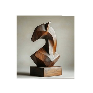 Escultura de Madera Real, Figura Decorativa de Madera Hecha a Mano para Decoración de Interiores de Lujo en Hogares, Hoteles y Oficinas de Estilo Palaciego - Product Image 5