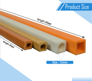 Tube carré en PVC noir rigide, section creuse, tuyau en plastique pour la construction de cadres de meubles, utilisation industrielle et structurelle - Product Image 2