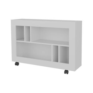 FM FURNITURE White Cowlic Console Table with <b>Open</b> <b>Storage</b> in Melamine - Product Image 5