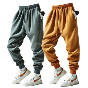 Pantalon de survêtement taille haute pour hommes coupe ample respirant vêtements de sport décontracté tricot polaire pantalon de jogging pantalon de survêtement fermeture à la taille élastique - Product Image 3