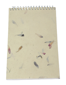 Camelon Exports <b>Spiral</b> <b>Bound</b> Diary with Pressed Flower Design Paper Cover Printed Style 9.5x13.5cm 36 Sheets Model LA23 - Product Image 1