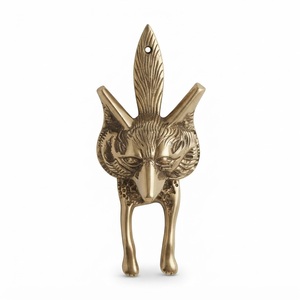 Timbre de puerta clásico con cabeza de zorro antiguo, herraje decorativo para puerta principal, timbre de anillo con cabeza de zorro, herraje de seguridad insonorizado para puerta. - Product Image 2