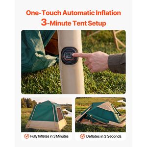 Carpa Inflable para 4 Personas con Bomba Recargable, Tubos de Aire de TPU, 5 Ventanas Grandes de Malla, Portátil y Fácil de Instalar - Product Image 2