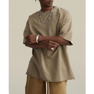 T-shirt Homme Coupe Classique Personnalisable avec Logo 2026 – Coton Bio Tricoté Épais, Col Rond Côtelé, Épaules Tombantes, Style Streetwear Urbain - Product Image 6