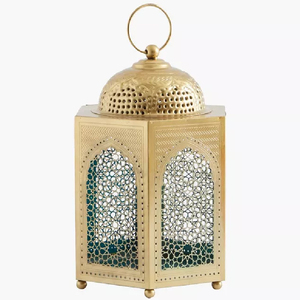 Portavelas decorativo contemporáneo de metal color verde salvia, diseño clásico, para decoración del hogar. - Product Image 6