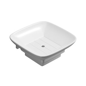 Support mural carré en céramique blanche pour savon, avec égouttoir intégré, pour salle de bain et douche, organiseur de rangement en porcelaine - Product Image 1