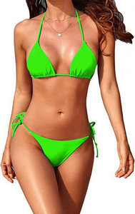 Foreign Trade <b>Net</b> Red Style Solid Color Three-Point Bikini 2-Piece Beach Swimsuit Factory - Product Image 2