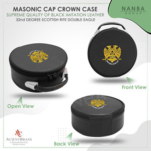 Masonic Scottish Rite 32 Degree Double Eagles Crown Cap Case Black (Wings <b>Down</b>) - Product Image 3