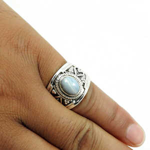 Anillo de Plata de Ley 925 Recién Llegado, Hecho a Mano con Piedra de Ágata Azul Natural, Joyería, Regalo Más Vendido para Ella, Anillo Boho de Diseñador - Product Image 2