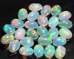 Opale de feu de qualité AAA, cabochon d'opale, opale d'Éthiopie naturelle, forme ovale, pierre précieuse en vrac, pour la fabrication de bijoux. - Product Image 3