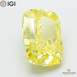 Diamant de laboratoire CVD taille coussin, couleur jaune vif fantaisie, clarté VS2, 4,51 carats, avec certificat IGI, parfait pour une bague de rêve - Product Image 5