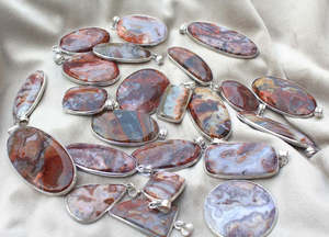 Natural Crazy Lace Agate Multi Shape 925Sterling Silver Handmade Gemstone Jewelry Boho <b>Statement</b> Healing Stone Pendant <b>Necklaces</b> - Product Image 3