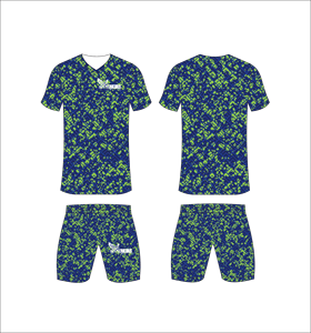 Conjunto de Camiseta de Fútbol Sublimada para Hombre, Cuello en V, Manga Corta, Absorbe la Humedad, Ajuste Atlético, para Todas las Temporadas, Patrón Geométrico - Product Image 1