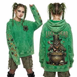 Sudadera Corta Bicolor Naranja y Negra para Mujer con Estampado Gráfico de Hojas de Otoño, Ribete en Contraste y Efecto Desgastado, Estilo Urbano, Proveedor - Product Image 2