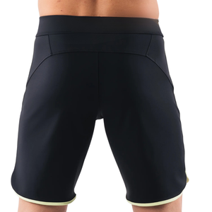 Shorts de bain pour hommes, noir et vert lime, séchage rapide, avec cordon de serrage, pour la plage, la natation et les sports nautiques, vêtements de performance - Product Image 2
