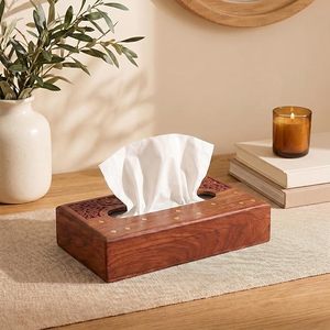 Boîte à mouchoirs et étui à serviettes en bois vintage, distributeur de mouchoirs rustique fait main avec recharge facile pour usage domestique et hôtelier - Product Image 2