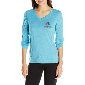 Camiseta Deportiva de Manga Larga de Secado Rápido para Mujer, Ligera, Transpirable, con Cuello en V, para Gimnasio y Yoga, con Logotipo Personalizado - Product Image 3