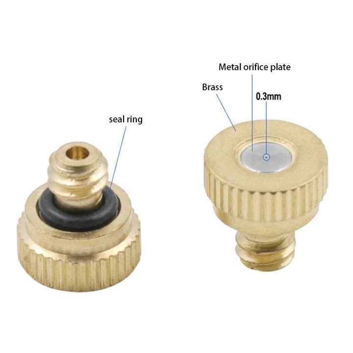 20x Brass Misting Nozzles for Outdoor Cooling System Garden Sprayer with Mister Sprinkler Feature