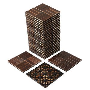27 Pezzi Piastrelle in Legno a Incastro 30x30 cm, Impermeabili e Ignifughe, per Pavimenti Interni ed Esterni, per Patio - Product Image 3