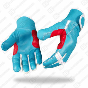 Gants de baseball souples et résistants bleu clair pour receveur, nouveau design unique, manchette courte, en cuir doux et confortable - Product Image 2
